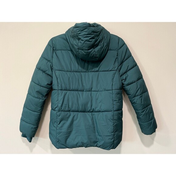 sz XL 12 - Girls Puffer Snow Jacket Winter Coat in Peacock Blue/Green - Picture 2 of 7